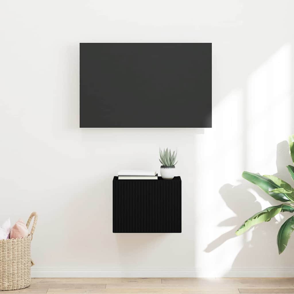 TV Vägghylla Svart 60 x 31 x 29.5 cm Konstruerat trä