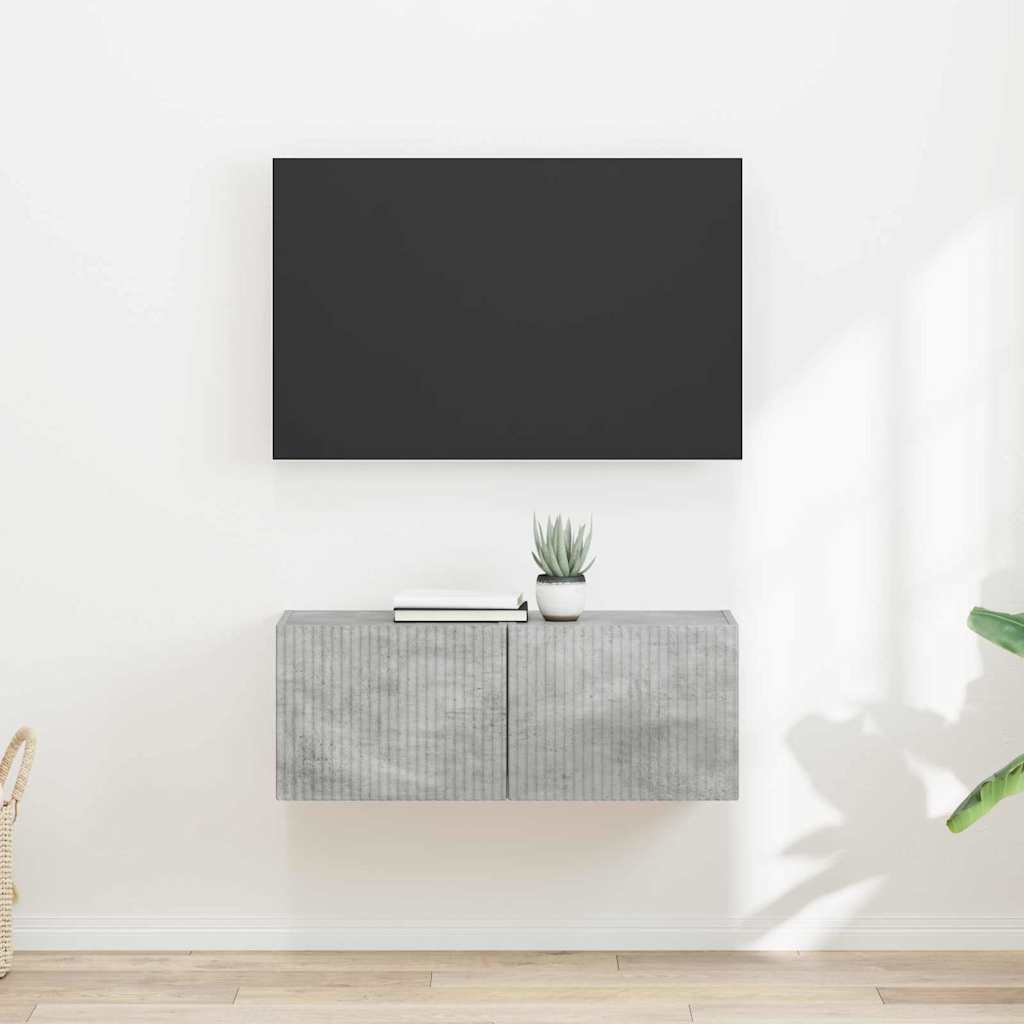 TV Vägghylla 2 pcs Betong 60 x 31 x 29.5 cm Konstruerat trä