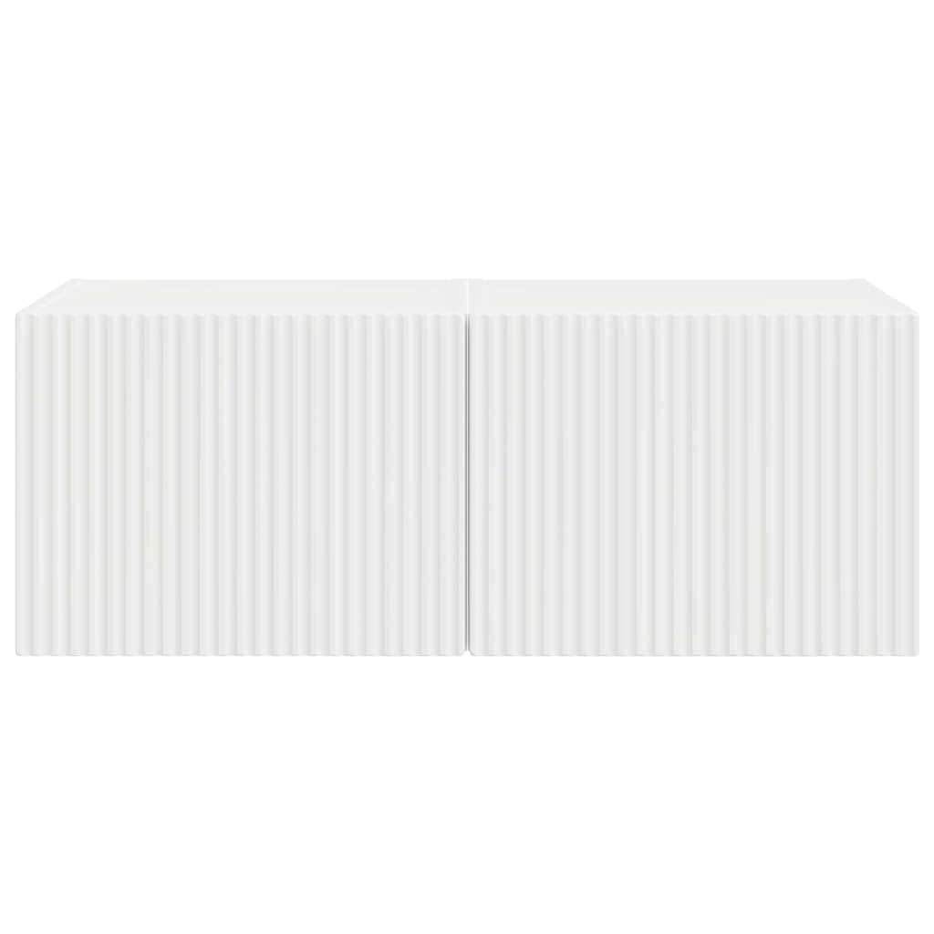 TV Vägghylla Väggmonterad 2 pcs Glansig Vit 60 x 31 x 29.5 cm