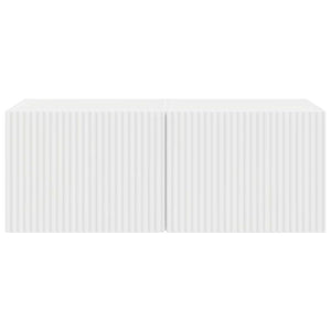 TV Vägghylla Väggmonterad 2 pcs Glansig Vit 60 x 31 x 29.5 cm
