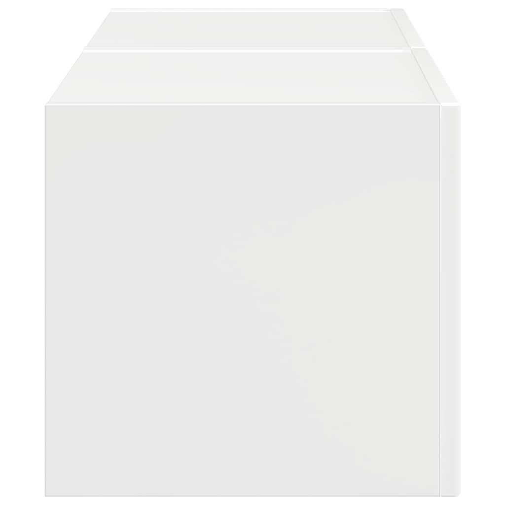 TV Vägghylla Väggmonterad 2 pcs Glansig Vit 60 x 31 x 29.5 cm