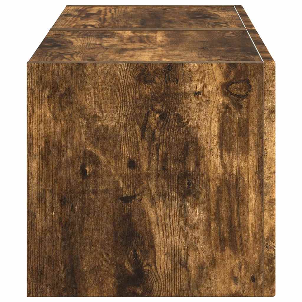TV Vägghylla 2 pcs Rökt ek 60 x 31 x 29.5 cm Konstruerat trä