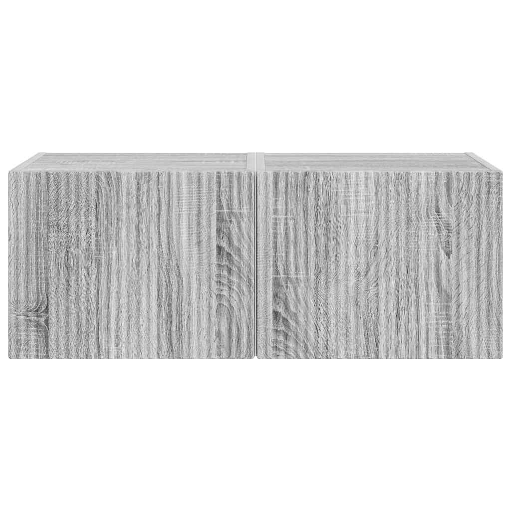 TV Vägghylla 2 pcs Grå Sonoma 60 x 31 x 29.5 cm Konstruerat trä