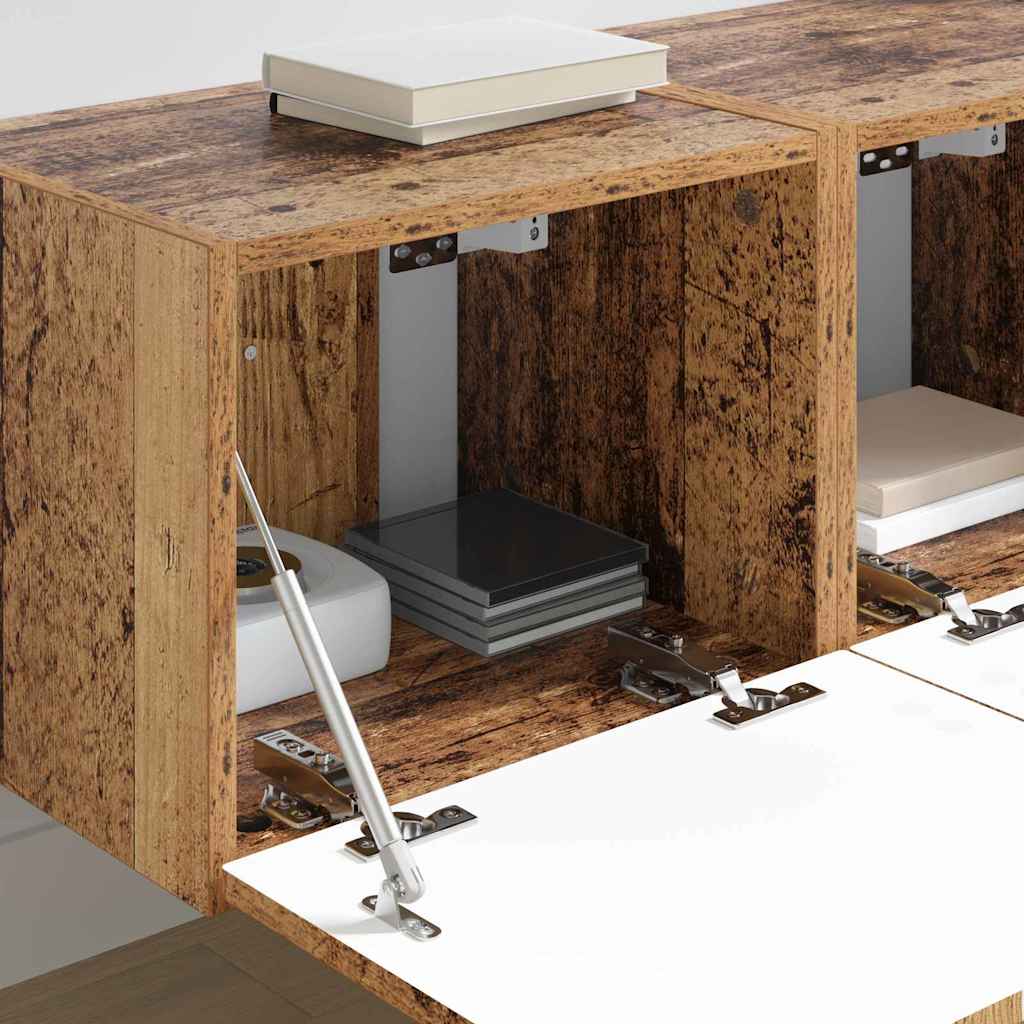 TV Vägghylla Väggmonterad 2 pcs Gammalt trä 60 x 31 x 29.5 cm