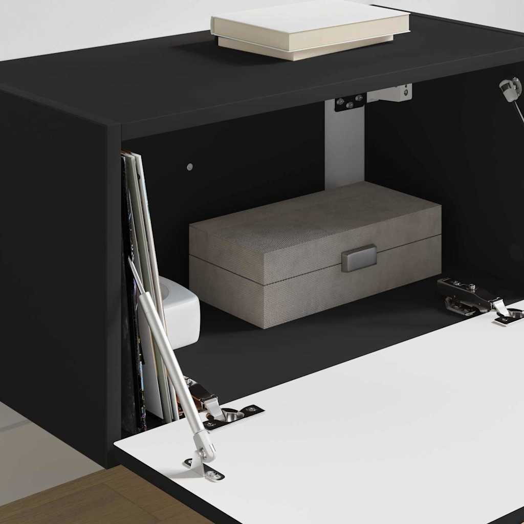 TV Vägghylla Svart 60 x 31 x 29.5 cm Konstruerat trä