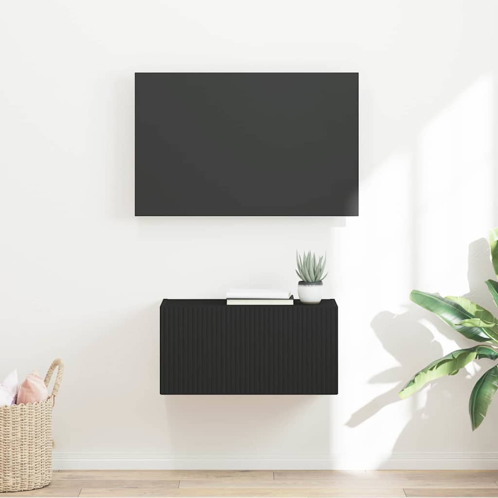 TV Vägghylla Svart 60 x 31 x 29.5 cm Konstruerat trä
