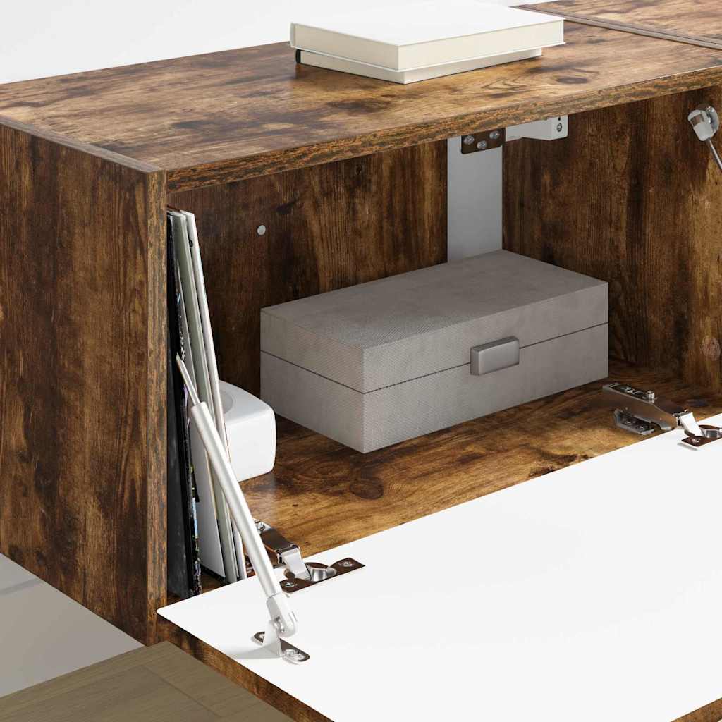 TV Vägghylla 2 pcs Rökt ek 60 x 31 x 29.5 cm Konstruerat trä