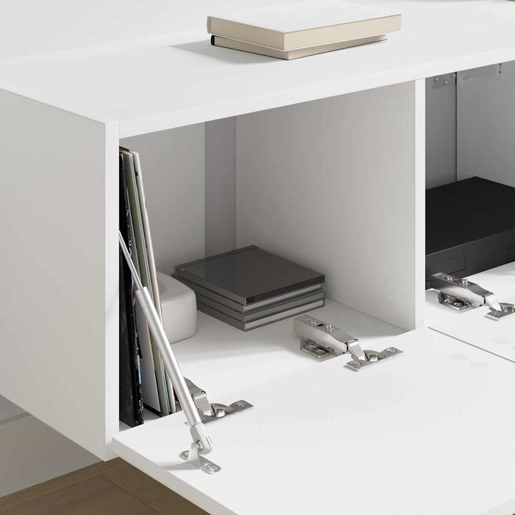 TV Vägghylla 2 pcs Vit 60 x 31 x 29.5 cm Konstruerat trä