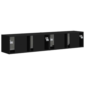 TV Vägghylla 2 pcs Svart 60 x 31 x 29.5 cm Konstruerat trä