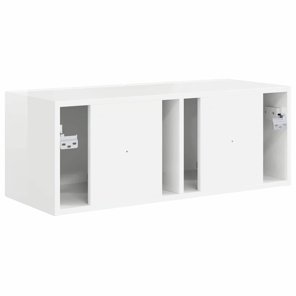TV Vägghylla Glansig Vit 60 x 31 x 29.5 cm Konstruerat trä