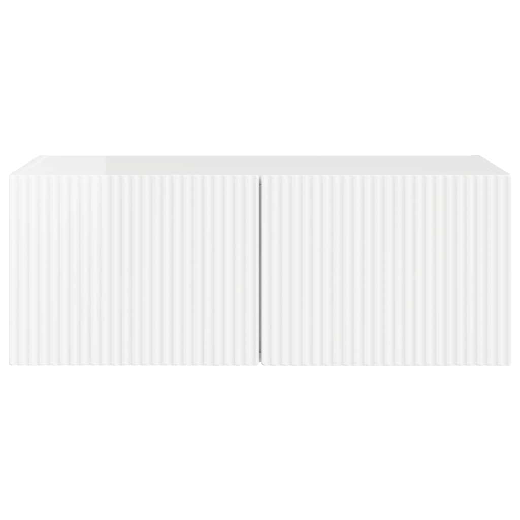 TV Vägghylla Glansig Vit 60 x 31 x 29.5 cm Konstruerat trä