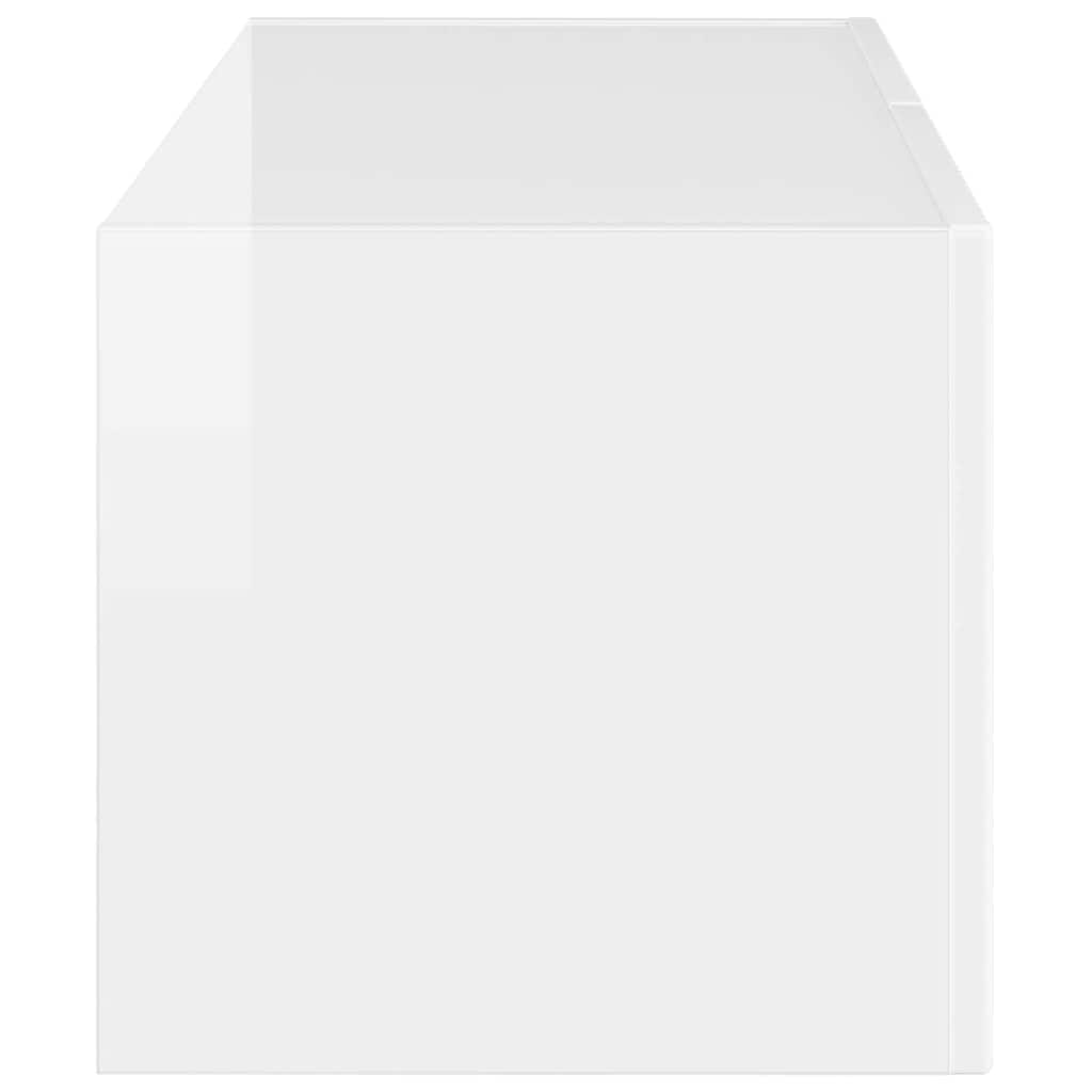 TV Vägghylla Glansig Vit 60 x 31 x 29.5 cm Konstruerat trä