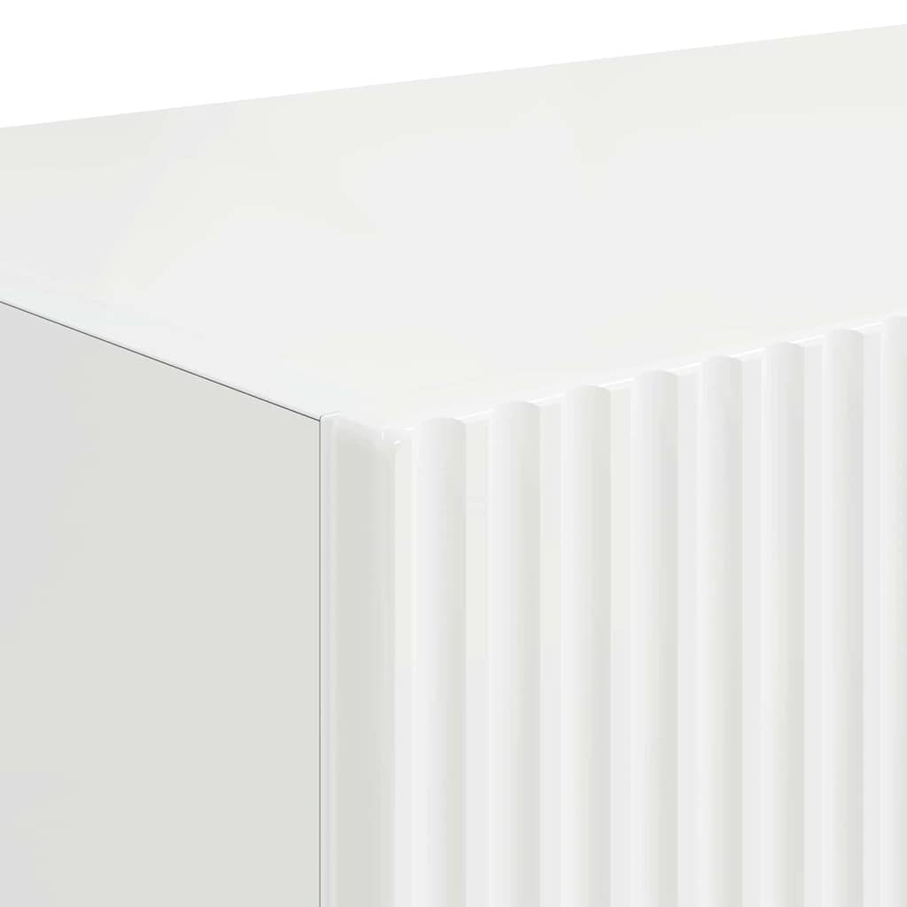 TV Vägghylla Väggmonterad 2 pcs Glansig Vit 60 x 31 x 29.5 cm