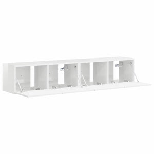TV Vägghylla Väggmonterad 2 pcs Glansig Vit 60 x 31 x 29.5 cm