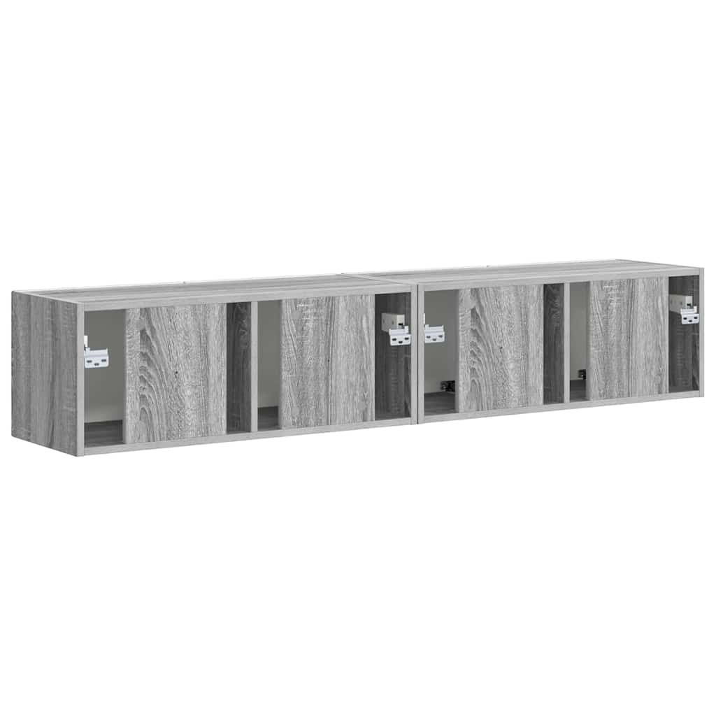 TV Vägghylla 2 pcs Grå Sonoma 60 x 31 x 29.5 cm Konstruerat trä