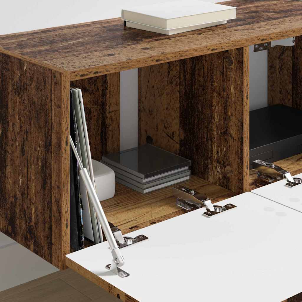 TV Vägghylla Väggmonterad 2 pcs Gammalt trä 60 x 31 x 29.5 cm