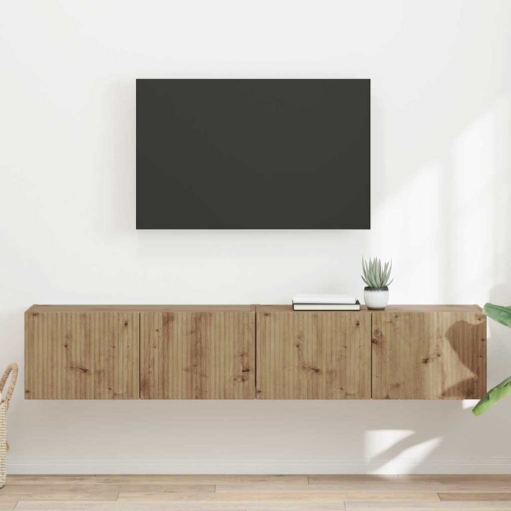 TV Vägghylla 2 pcs Artisan Ek 60 x 31 x 29.5 cm Konstruerat trä