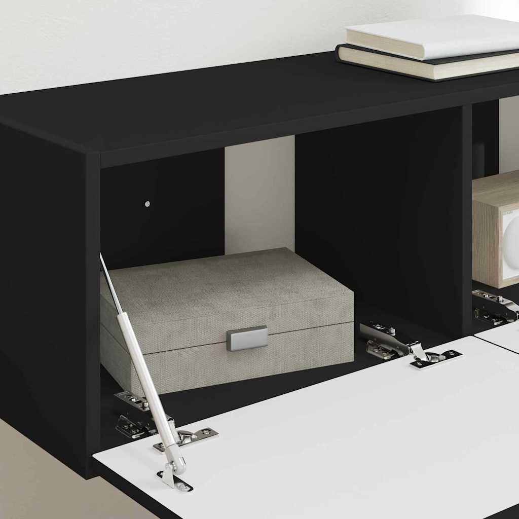 TV Vägghylla 2 pcs Svart 60 x 31 x 29.5 cm Konstruerat trä