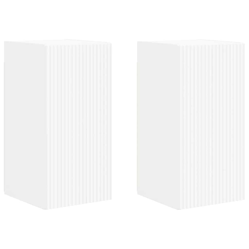 TV Vägghylla 2 pcs Vit 30 x 31 x 60 cm Konstruerat trä