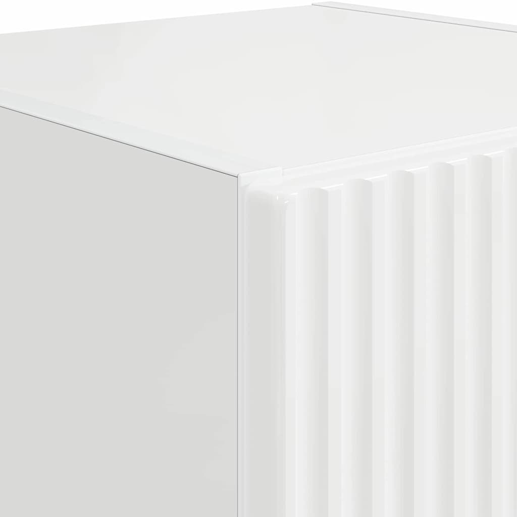 TV Vägghylla 2 pcs Glansig Vit 30 x 31 x 60 cm Konstruerat trä
