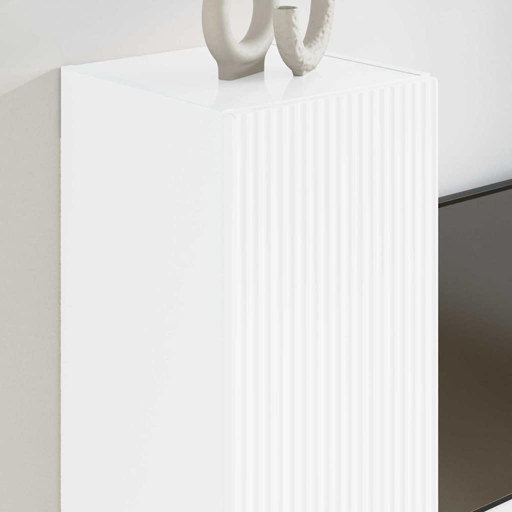 TV Vägghylla 2 pcs Glansig Vit 30 x 31 x 60 cm Konstruerat trä