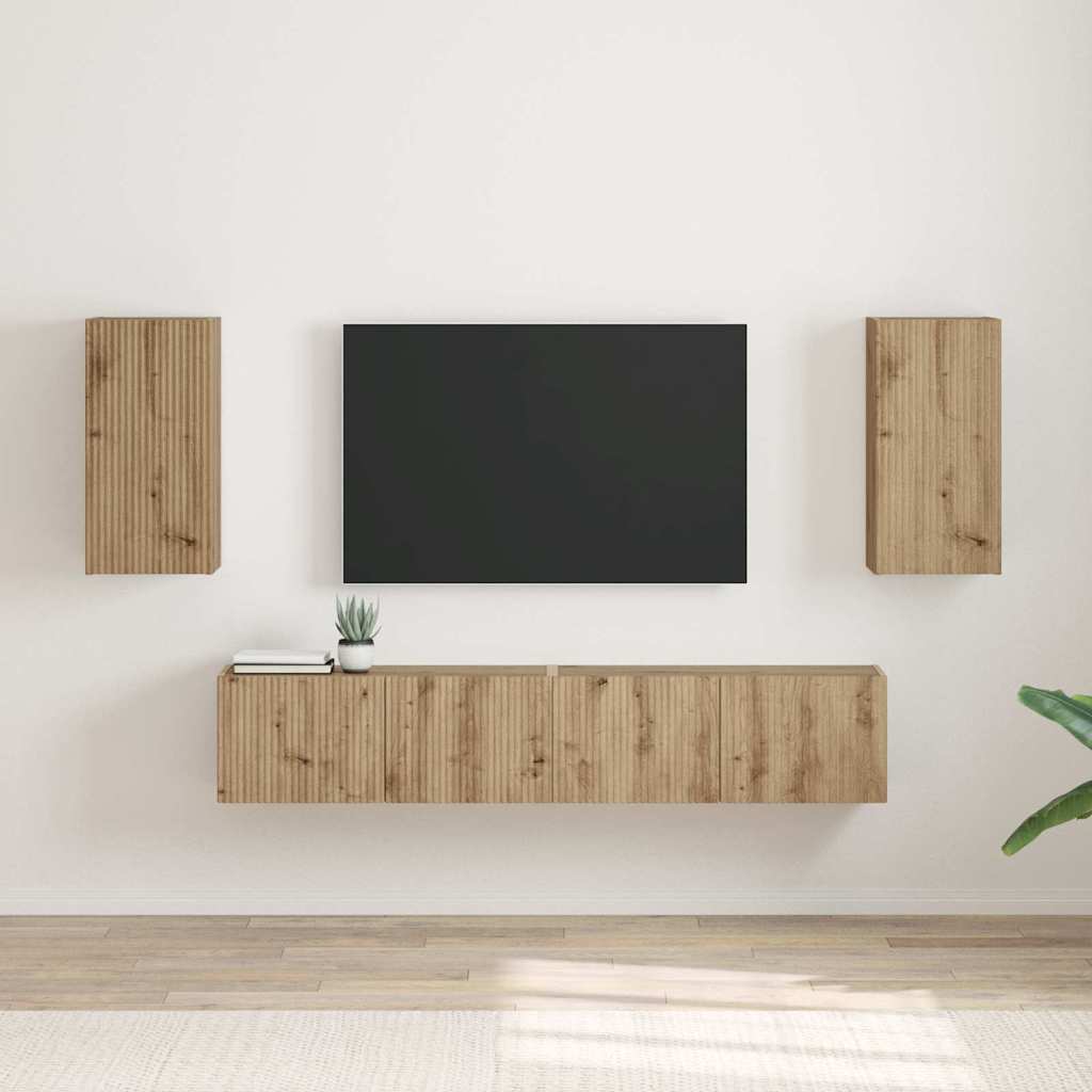 TV Vägghylla 2 pcs Artisan Ek 30 x 31 x 60 cm Konstruerat trä