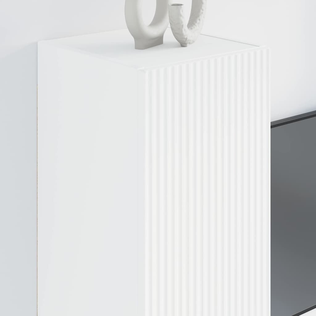 TV Vägghylla Väggmonterad Vit 30 x 31 x 80 cm Konstruerat trä