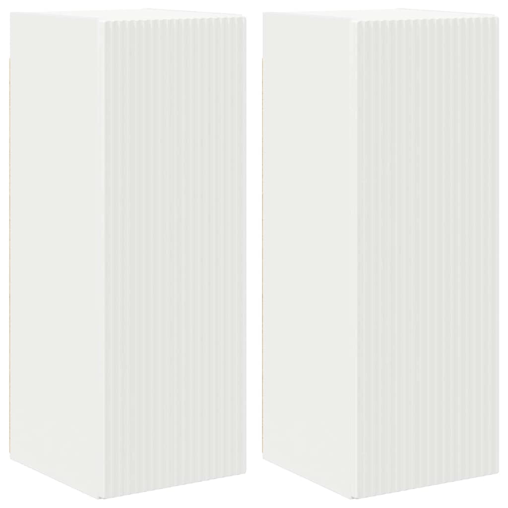 TV Vägghylla 2 pcs Vit 30 x 31 x 80 cm Konstruerat trä