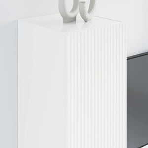 TV Vägghylla Glansig Vit 30 x 31 x 80 cm Konstruerat trä