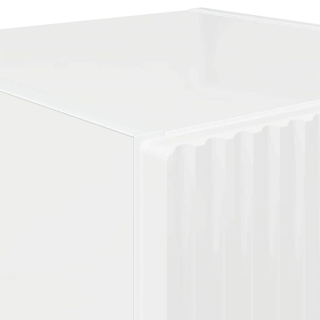 TV Vägghylla 2 pcs Glansig Vit 30 x 31 x 80 cm Konstruerat trä