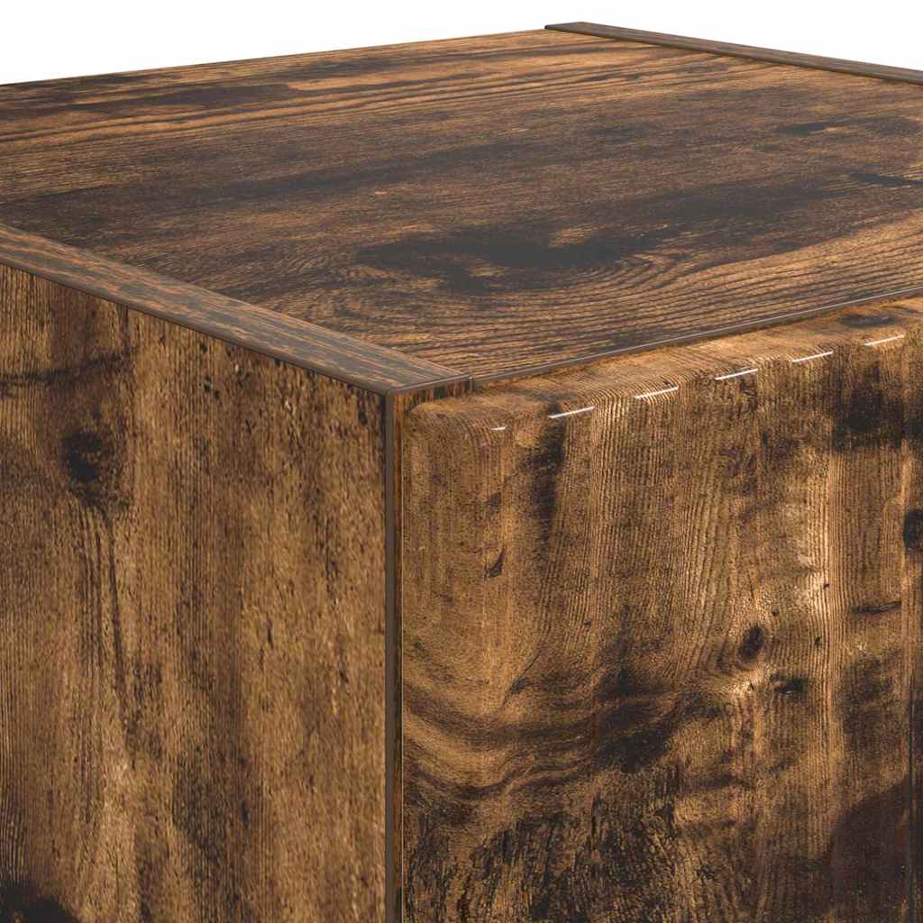 TV Vägghylla 2 pcs Rökt ek 30 x 31 x 80 cm Konstruerat trä