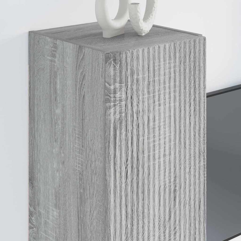 TV Vägghylla 2 pcs Grå Sonoma 30 x 31 x 80 cm Konstruerat trä