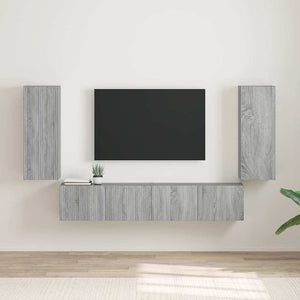 TV Vägghylla 2 pcs Grå Sonoma 30 x 31 x 80 cm Konstruerat trä