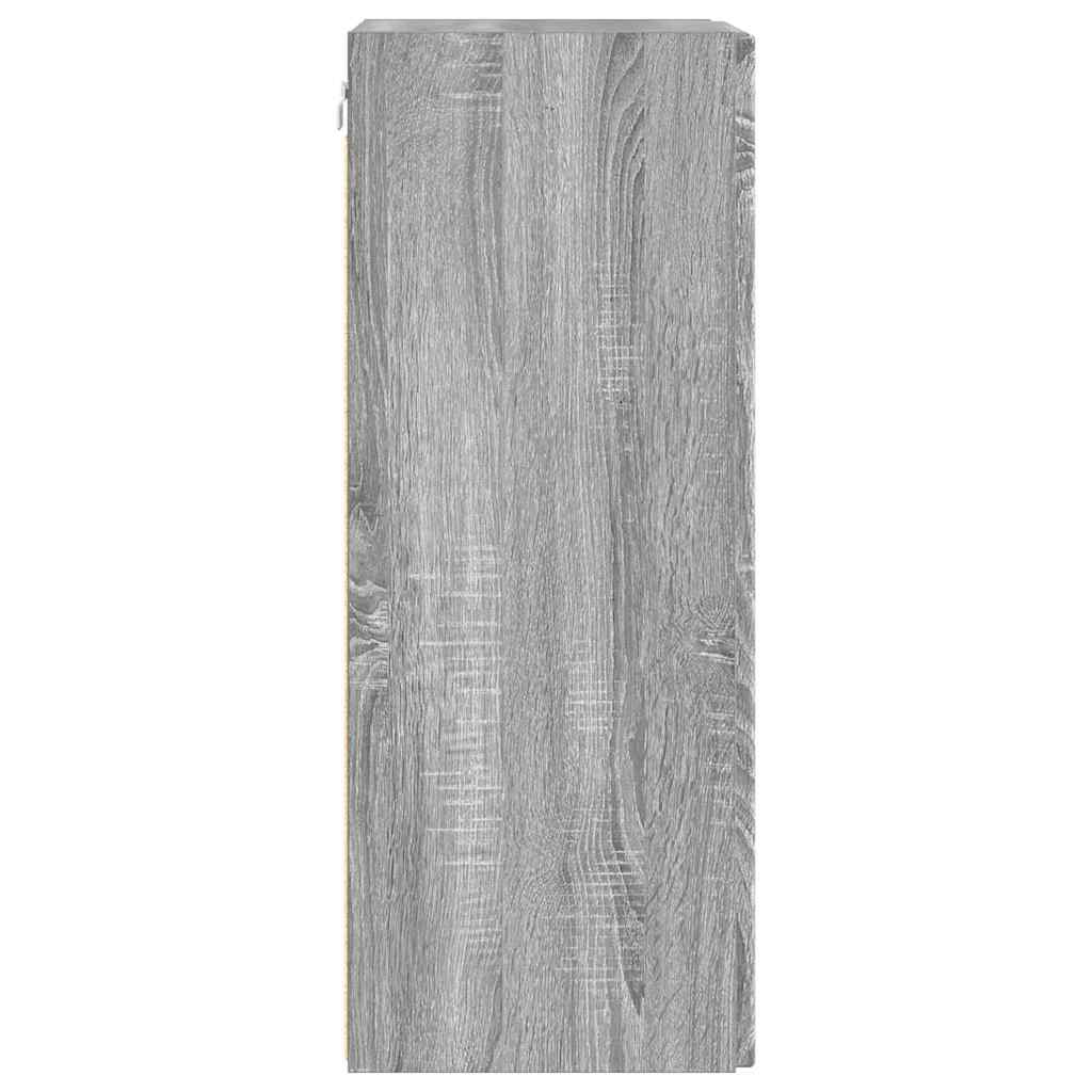 TV Vägghylla 2 pcs Grå Sonoma 30 x 31 x 80 cm Konstruerat trä