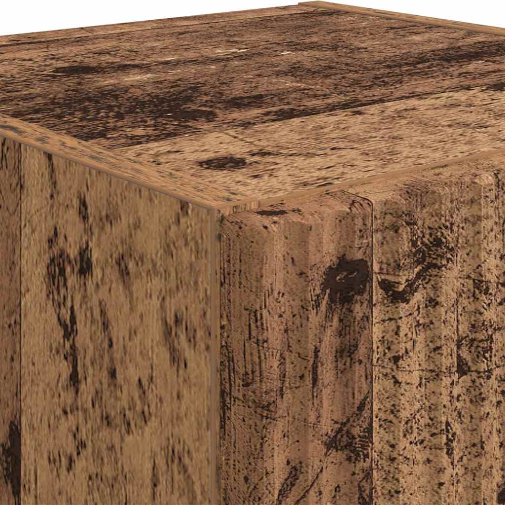 TV Vägghylla 2 pcs Gammalt trä 30 x 31 x 80 cm Konstruerat trä