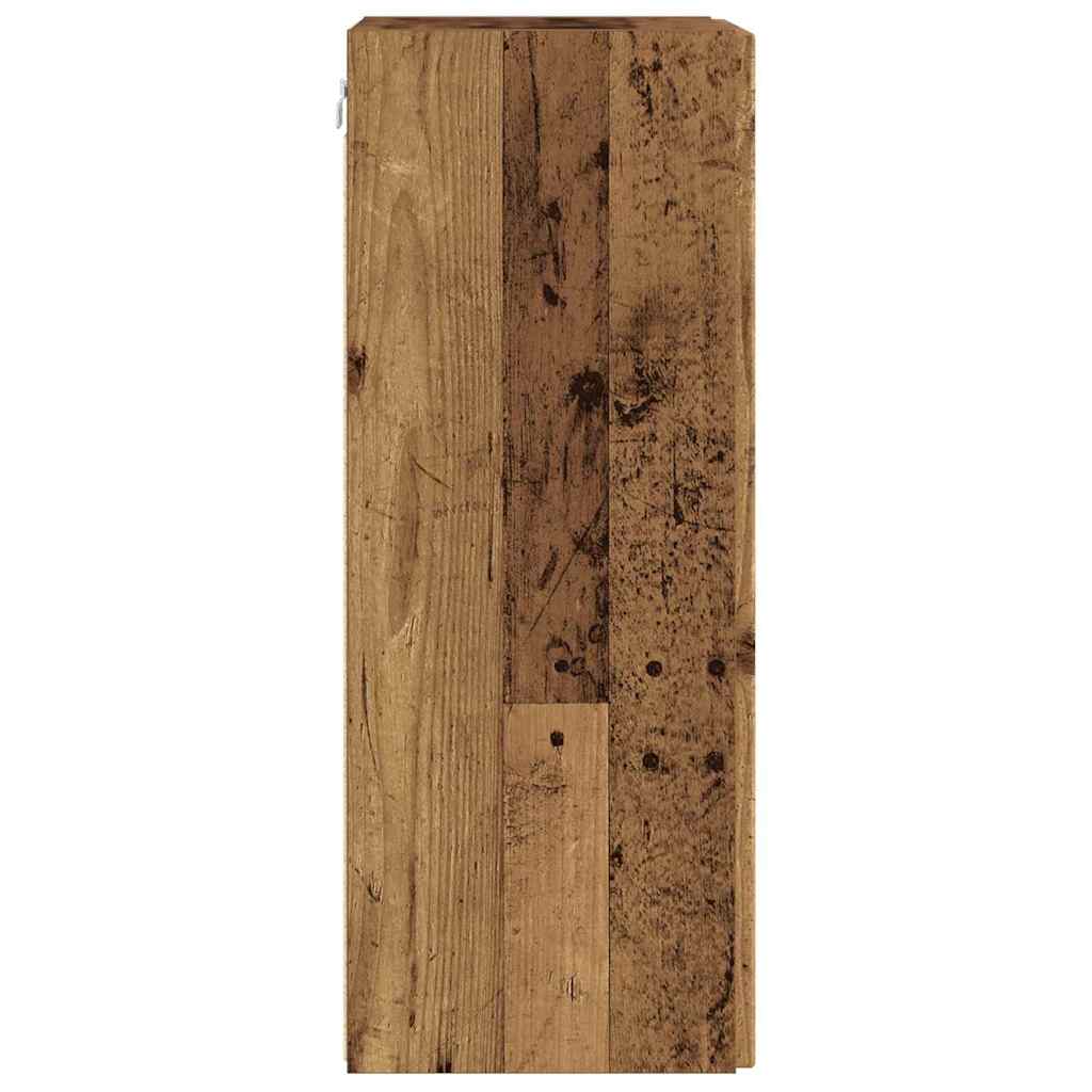 TV Vägghylla 2 pcs Gammalt trä 30 x 31 x 80 cm Konstruerat trä