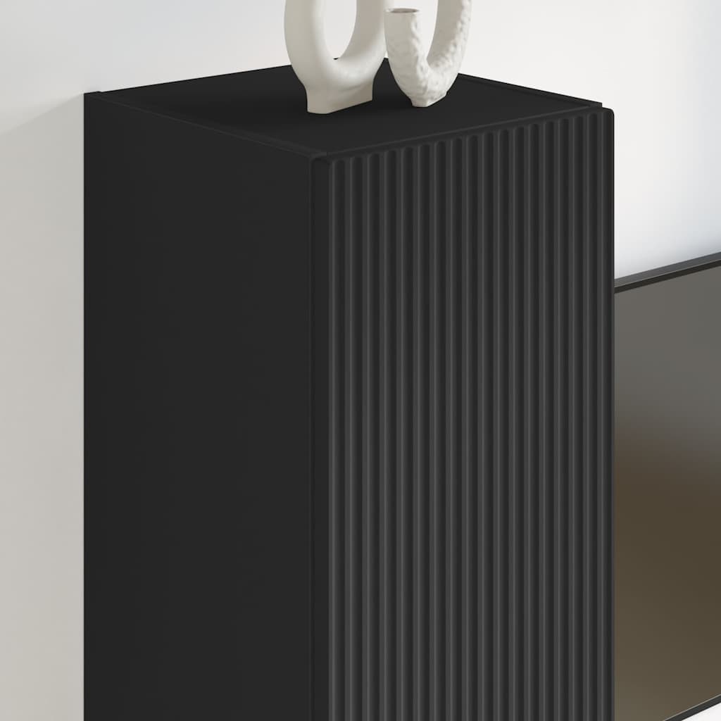 TV Vägghylla Svart 30 x 31 x 100 cm Konstruerat trä