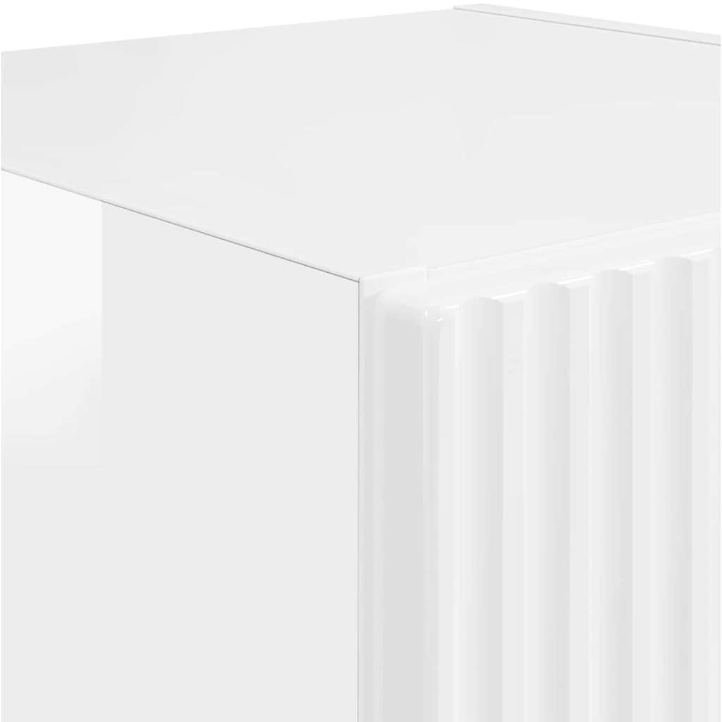 TV Vägghylla Glansig Vit 30 x 31 x 100 cm Konstruerat trä