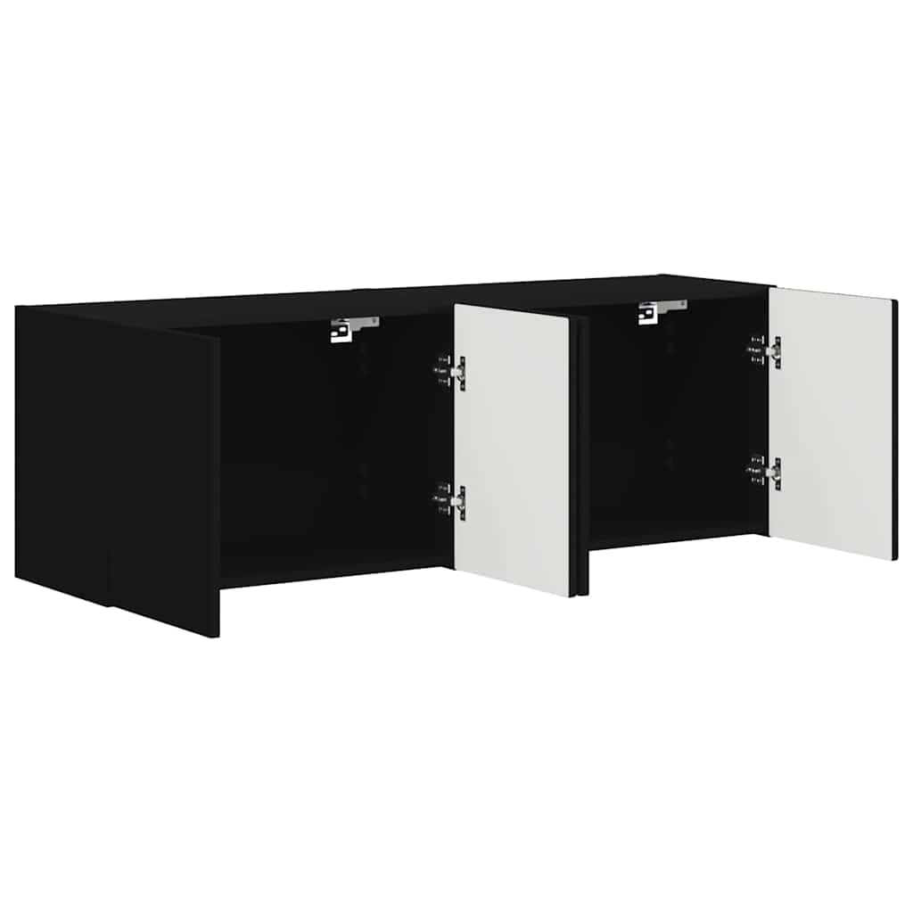 TV Vägghylla 2 pcs Svart 59,5 x 31 x 40 cm Konstruerat trä