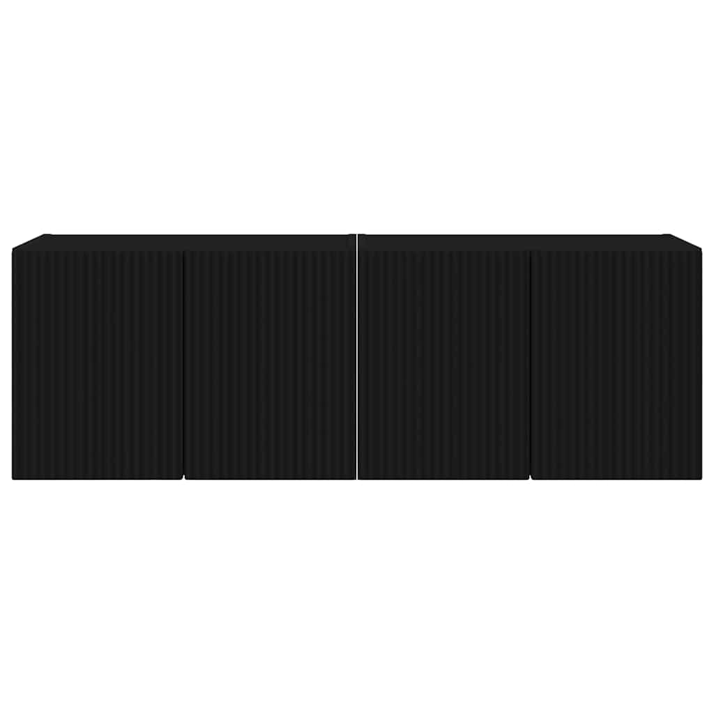 TV Vägghylla 2 pcs Svart 59,5 x 31 x 40 cm Konstruerat trä