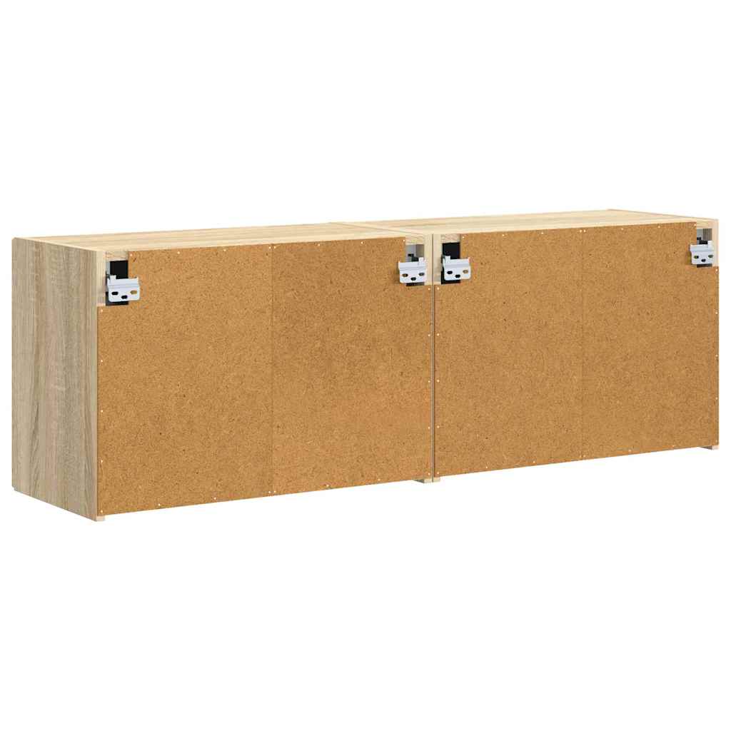 TV Vägghylla 2 pcs Sonoma-ek 59,5 x 31 x 40 cm Konstruerat trä