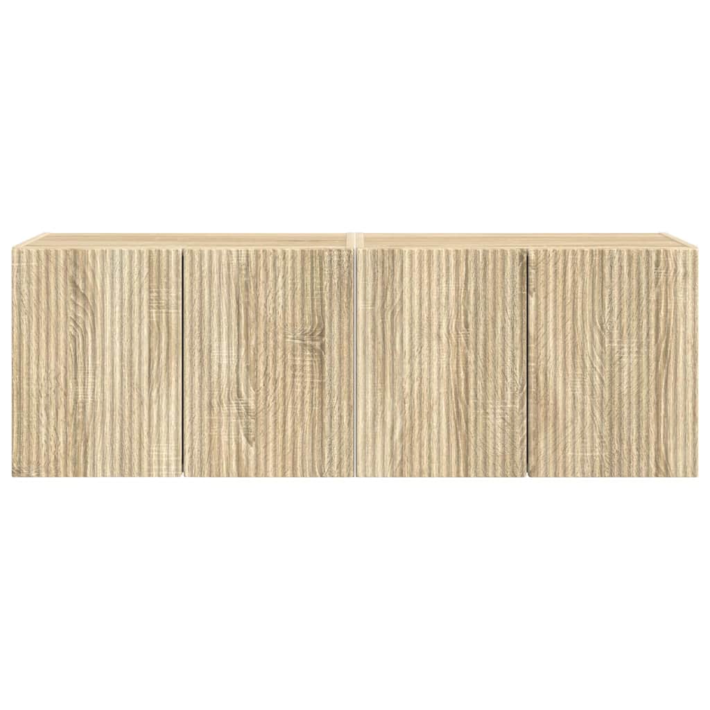 TV Vägghylla 2 pcs Sonoma-ek 59,5 x 31 x 40 cm Konstruerat trä