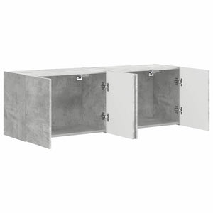 TV Vägghylla 2 pcs Betonggrå 59,5 x 31 x 40 cm Konstruerat trä