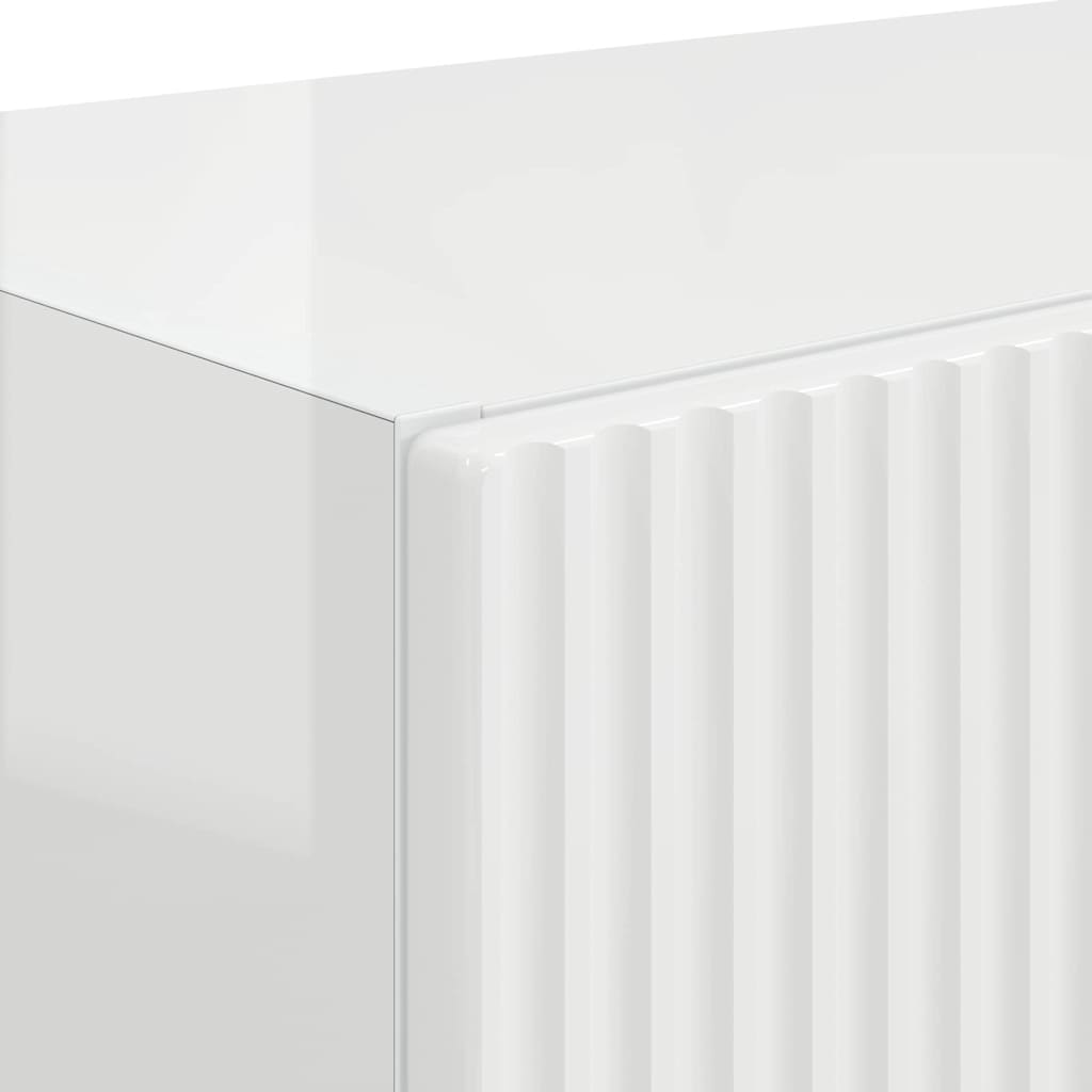 TV Vägghylla 2 pcs Högblanka vita 59,5 x 31 x 40 cm