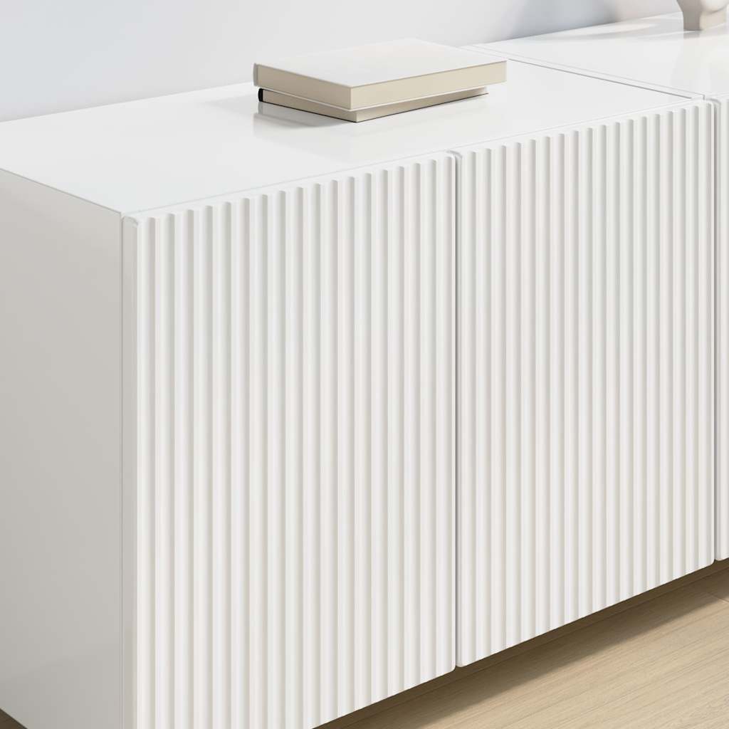 TV Vägghylla 2 pcs Högblanka vita 59,5 x 31 x 40 cm