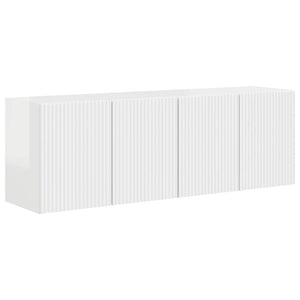 TV Vägghylla 2 pcs Högblanka vita 59,5 x 31 x 40 cm