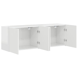 TV Vägghylla 2 pcs Högblanka vita 59,5 x 31 x 40 cm