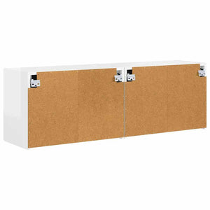 TV Vägghylla 2 pcs Högblanka vita 59,5 x 31 x 40 cm