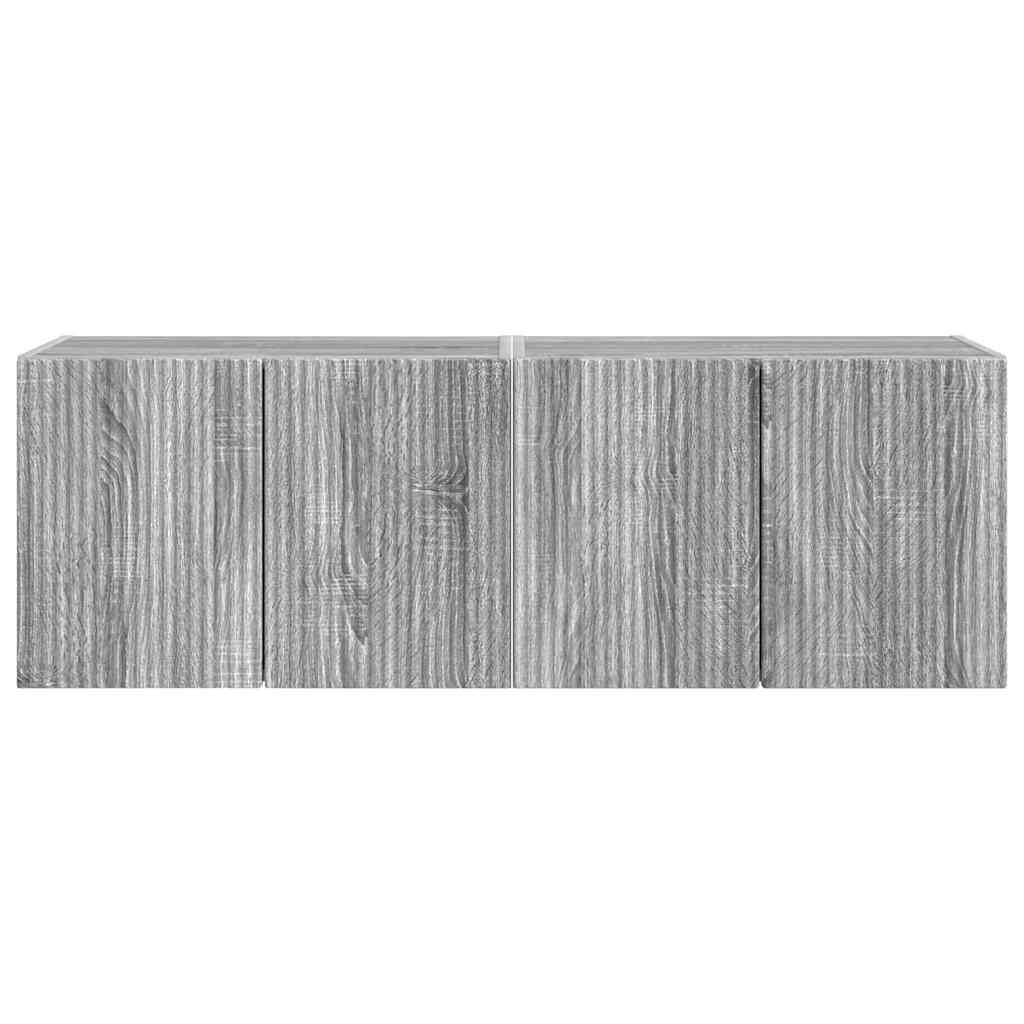 TV Vägghylla 2 pcs Grå Sonoma 59,5 x 31 x 40 cm Konstruerat trä
