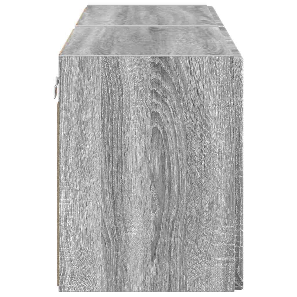TV Vägghylla 2 pcs Grå Sonoma 59,5 x 31 x 40 cm Konstruerat trä